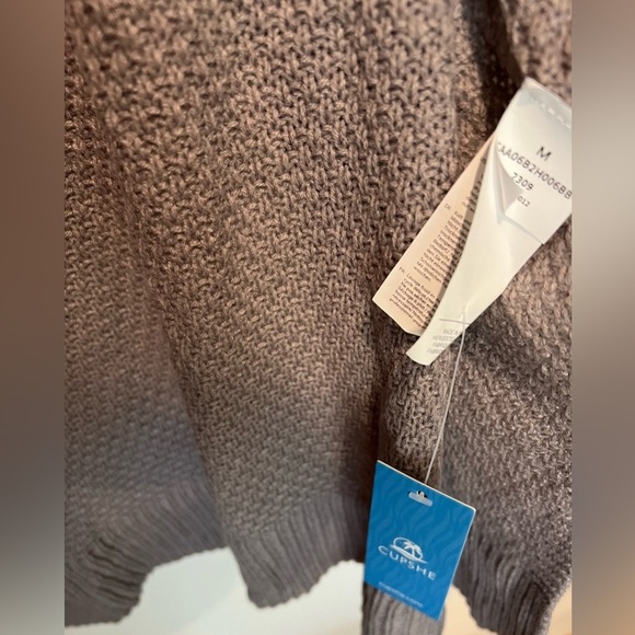 Women’s Cupshe Knit Open Gray Sweater Cardigan/Cover Up 1/2 to 3/4 Sleeve Size M - Picture 4 of 7